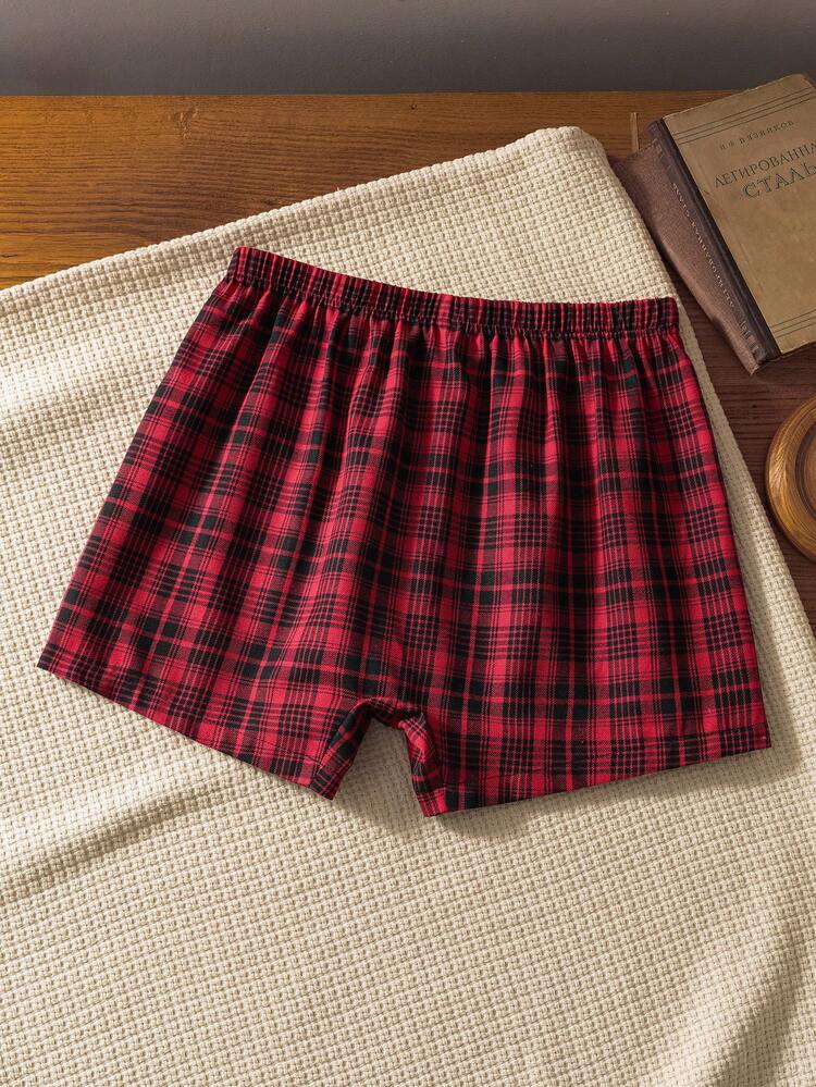 男士舒适休闲格子松紧腰柔软睡裤 - 彩色 - 查看 2