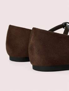 CUCCOO DOLLMOD French Mary Jane Shoes Women's Fashion Outer Wear Leopard Print T-Band Hollow Gentle Retro Shallow Mouth One Pedal Ballet Flat Beanie Shoes Commuter Shoes - Brown - View 9