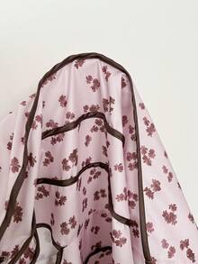 SHEIN Frenchy 女士印花休闲百搭度假约会吊带背心，法式雏菊印花抽绳吊带背心，撞色滚边设计，轻盈雪纺拼接撞色吊带背心，夏季新款，粉色上衣，女士印花上衣，夏季假日，女士度假，波西米亚风上衣，优雅 - 粉色 - 查看 7