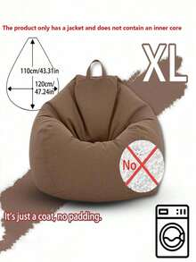 1pc Outdoor Beanbag Chair, Lazy Sofa Beanbag Cover, With Side Pocket+Handle Design, Easy To Store Small Things, Pick Them Up And Leave, Side Pocket For Mobile Phone And Water Cup Is Super Convenient, Handle Is Portable And Easy To Move, Beach/Terrace Is Made At Will, And You Can Enjoy The Sunshine Lying Flat. - Multicolor - View 8