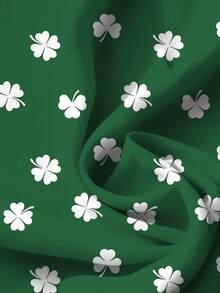 EMERY ROSE Áo kiểu tay ngắn dáng suông tối giản, in họa tiết cỏ ba lá, cỡ lớn, thích hợp cho kỳ nghỉ. - Nhiều màu - Xem 3