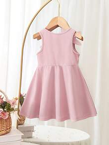 SHEIN Babygirl Elegant & Cute Floral Print Sleeveless Summer Dress, Pink - Pink - View 2