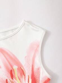 SHEIN 少女碎花针织露肩上衣和百褶裙两件套，优雅时尚的青少年服装，适合派对、圣诞节、情人节、约会、海滩、邮轮、狂欢节、复活节和其他夏季场合。 - 粉色 - 查看 10