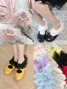 Joivida Multi - Color Ruffled Dopamine Boat Socks For Women Low - Cut Invisible Socks Cute Lace Bow Design Breathable Non - Slip No - Show Ankle Socks For Spring Summer - Multicolor - View 2