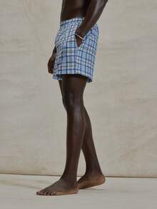 Musero All Over Checkered Boxers Style Elasticated Waistband Swim Shorts Spring Summer Essentials Swimwear PoolSide Beachy Holiday - Multicolor - View 3