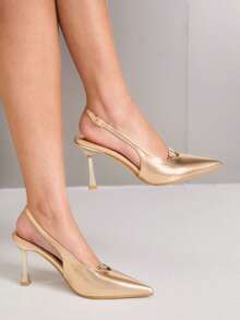 CUCCOO SZL Women's High Heel Pumps, Office/Commute High Heel Pumps, Fashionable High Heel Pumps - Champagne - View 3