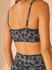 Aralina 豹纹短款吊带背心和紧身裤运动套装 - 彩色 - 查看 4