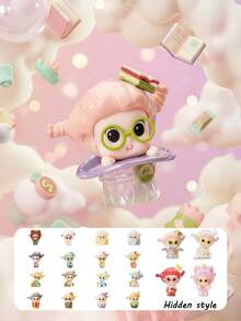 TOYCITY 1 Stück "Bubble Dream" Serie Überraschungsbox Figur, Chibi Charakter Figur mit 16 regulären Stilen & 4 versteckten Überraschungen, sammelbare Kunstspielzeug mit verspielten Akzenten, ideal für Schreibtischdekoration, Heimdekoration & Partyfavors, perfektes Festivalgeschenk für Freunde & Familie, tolles Valentinstags-Geschenk für Sammler & Enthusiasten, Frühling bis Sommer - Tide Play Blindbox - Übersicht 14