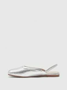 CUCCOO BIZCHIC Zapatos planos de moda para damas - Plateado - Ver 5