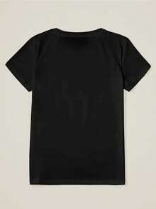 EMERY ROSE 美国建国250周年花卉图案T恤 - 色彩缤纷的印花T恤，饰以蓝色、红色和白色字母以及蝴蝶和鲜花图案 - 舒适休闲的圆领上衣，尺码齐全 - 庆祝独立日、国庆节、夏季聚会的理想礼物 - 黑色 - 查看 2