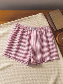 EverLounge Quần dài mặc nhà thoải mái, phong cách retro Anh Quốc bằng chất liệu cotton dành cho nam giới. - Đỏ - Xem 1