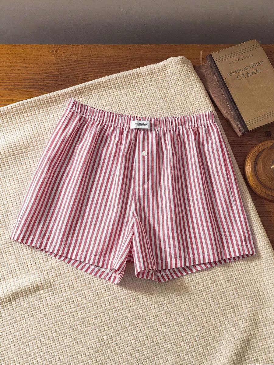 EverLounge Quần dài mặc nhà thoải mái, phong cách retro Anh Quốc bằng chất liệu cotton dành cho nam giới. - Đỏ - Xem 1