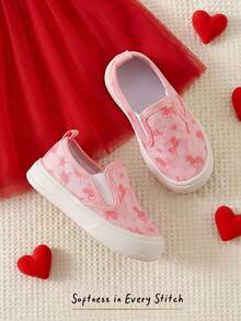 Cozy Pixies 1双女童粉色甜梦婴儿运动鞋，可爱独角兽图案，圆头软底，舒适透气，休闲百搭，适合日常运动、旅行、度假和上学穿着。 - 粉色 - 查看 1