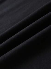 THE POWERPUFF GIRLS X SHEIN Tween Girl Casual Everyday Versatile Cute Cartoon Letter Graphic Short Sleeve Black T-Shirt, Summer - White - View 3