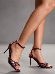 CUCCOO SZL Sandales à talons pour femmes - Jujube - Voir 4