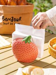 Joivida Strawberry-Shaped Ceramic Desktop Tissue Holder Household Hotel Restaurant Cafe Tissue Stand Stylish Tissue Storage Rack - Multicolor - View 11
