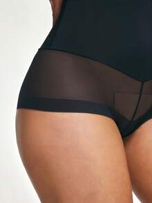 SHAPORA 1pc Women's Comfortable Minimalist Black Shapewear Bottom - Black - View 6