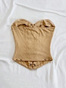 Soleia Áo croptop da lộn gợi cảm, kiểu dáng buộc dây, đính đinh tán, thích hợp cho kỳ nghỉ, hẹn hò, tiệc trà chiều, du lịch, lễ hội âm nhạc, phong cách boho, du thuyền, bãi biển, mùa hè. - Màu Khaki - Xem 2