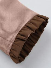 Franclia فستان فاخر للنساء موديل خريف/شتاء 2025، تصميم أنيق مع طوق، رقعات، ربطة عنق، جيب رفرف، أساور مكسرة، إغلاق بأزرار معدنية، مبطن ومريح، مناسب للاستخدام اليومي، متعدد الاستخدامات، للذهاب للعمل أو الحفلات - وردي - مشاهدة 3