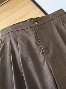 GlowEve CURVE Pantalones anchos plisados de colores variados de estilo casual - Café integral - Ver 5