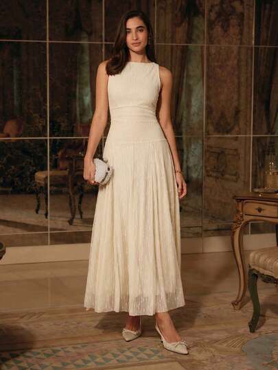 Enchnt Spring/Summer Women's Sleeveless Lace Dress,White Dresses,Elegant Dresses ,Summer Dress,Valentine ,Dress For Wedding Guest