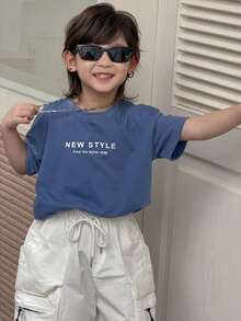 Dazy Kids Young Boys' Casual Printed Round Neck Short Sleeve T-Shirt - Blue - View 5