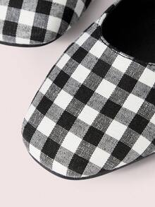 CUCCOO DOLLMOD Round Toe Comfortable Pink Bow Fashionable And Elegant Women's Flat Shoes Spring Shoes Spring Break Easter - Black two-color grid - View 8