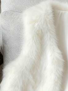 Tween Girl Casual Warm Front Open Sleeveless Jacket, Autumn/Winter - Beige - View 5