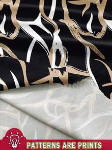 Rusticease 大码女式几何花卉印花两件套休闲装，宽松长袖上衣和裤子，适合秋冬季 - 黑色 - 查看 7