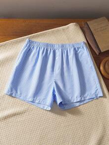 舒适休闲复古英伦风男士睡裤 - 藍色 - 查看 1