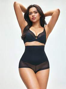 SHAPORA 1pc Women's Comfortable Minimalist Black Shapewear Bottom - Black - View 7