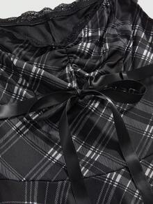 Spring/Summer Y2K Sweetness Casual Plaid Mini Dress For Women - Multicolor - View 3