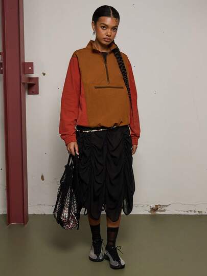 COUREZ Färgblocksnylonträningsjacka / Y2K Vårkläder för kvinnor Gata Streetwear Utekläder Casual Sportiga Sommarjackor