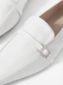 Mnmlis Women's Fashionable & Elegant Commuter Crystal Decorated Flat Shoes Valentine's Day - Apricot - View 7