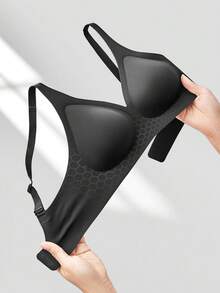 LUVLETTE Dream Curve 2ndSkin 無線無縫黑色深V居家黏貼式基礎胸罩，無痕內衣，舒適必備，亦適合青少年女孩與年輕女性 - 黑色 - 查看 7
