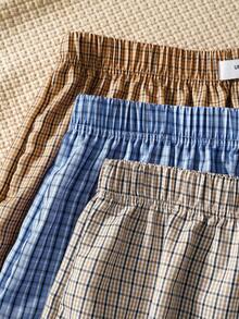 3pcs/Set Men's Plaid Pattern Pants - Multicolor - View 7