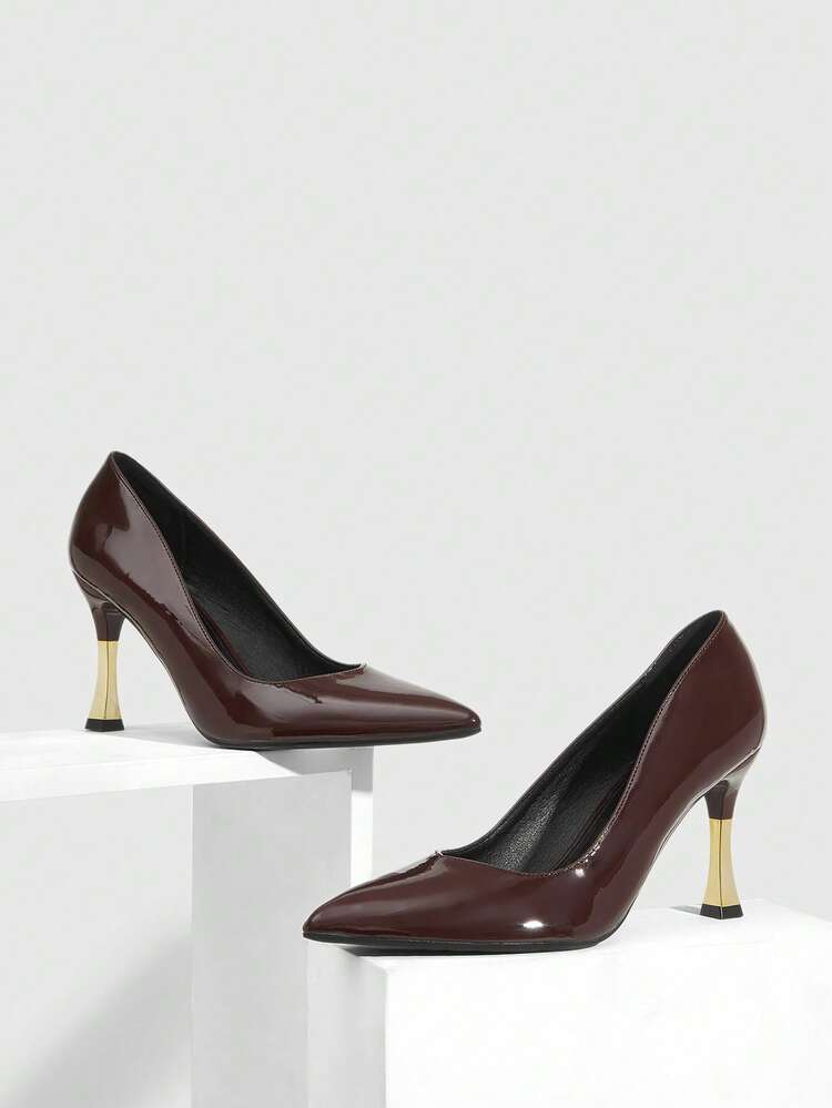 CUCCOO SZL Escarpins à talons hauts à bout pointu et blocs de couleurs pour femmes, chaussures de soirée élégantes et sexy pour le travail, les fêtes et les sorties du soir