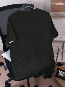 LOONEY TUNES X SHEIN Men's Letter & Cartoon Graphic Round Neck Short Sleeve T-Shirt - White - View 2