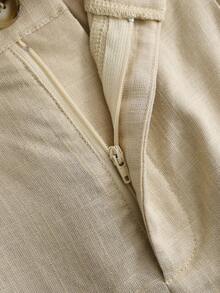 Franclia 女士时尚休闲仿口袋套装 - 卡其色 - 查看 7