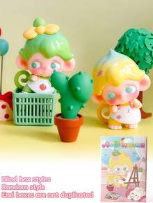 POKOJA LAND Boîte surprise, série thème animal, petite figurine de modèle de singe, décoration de table exquise, peut être offerte comme cadeau d'anniversaire ou de Noël à des amis et à la famille (sans rembourrage en peluche), figurine décorative de personnage de dessin animé mignon - Tide play blind box - Voir 3