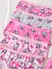 SHEIN 10条/套 女孩可爱卡通豹纹和兔子印花内裤，色彩鲜艳甜美，适合情人节 - 彩色 - 查看 5