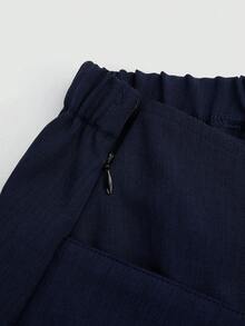 Sweetra Stylish Niche Slimming Black Mini Skirt, Sexy Versatile A-Line Hem Skirt, New American Retro Sexy Style Asymmetrical Design Mini Skirt, High Waist Slimming Skirt, Summer New Design - Black - View 5