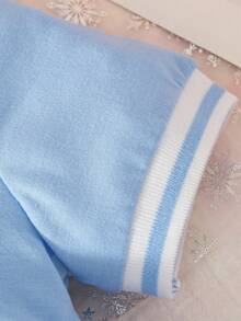 Souflis Souflis 1 chiếc đầm thường ngày màu hồng cho bé gái, cổ và tay áo bo gân, thích hợp để mặc ở nhà, đi chơi, chơi thể thao và dự tiệc. - Màu xanh lam - Xem 6