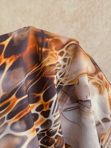 Soleia 女士性感露背系带动物纹连体泳衣，沙滩度假风 - 彩色 - 查看 4