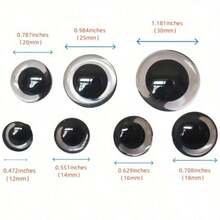 20颗闪亮眼睛，黑色塑料娃娃眼睛，尺寸12/14/16/18/20/25/30毫米，3D闪光眼睛带环，适用于钩针编织、阿米格鲁米娃娃、塑料钩针眼睛、泰迪熊DIY配件 - 彩色 - 查看 4