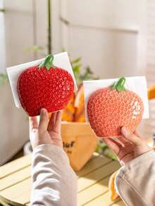 Joivida Strawberry-Shaped Ceramic Desktop Tissue Holder Household Hotel Restaurant Cafe Tissue Stand Stylish Tissue Storage Rack - Multicolor - View 8