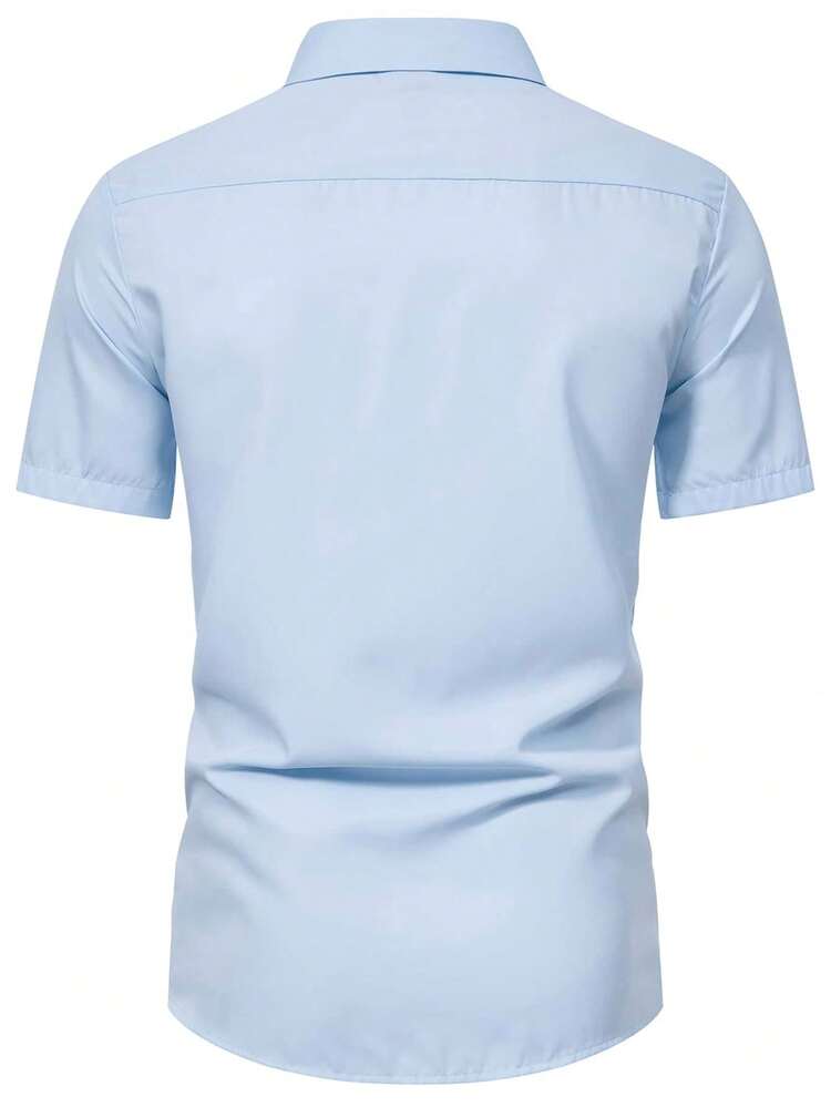 Manfinity Mode Men Contrast Plaid Button Up Shirt - Baby Blue - View 2