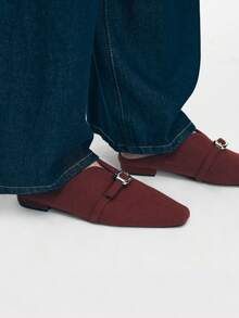 Mnmlis Women's Casual Slip-On Loafers With Buckle Design Valentine's Day - Red - View 8
