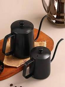 1个304不锈钢手冲咖啡壶，加厚壶身带盖，长嘴鹅颈壶，滴滤咖啡壶，咖啡机配件，厨房油壶，客厅装饰，工艺礼品 - 不鏽鋼咖啡壺 - 查看 2