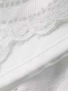 FRIFUL Women's Solid Color Sheer Lace Loose Casual Pants, Suitable For Spring And Summer - Beige - View 2